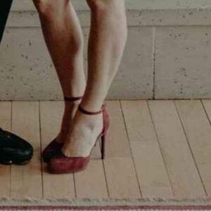 Women’s Le Chateau Burgundy Ankle-Strap High Heel Pumps